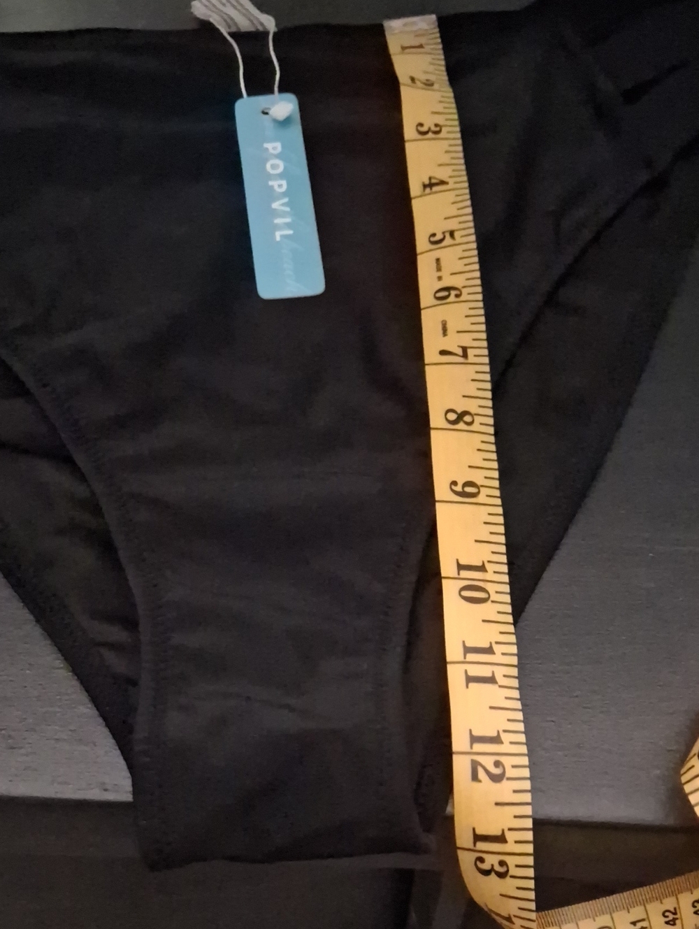 High-Waist Black Bikini Bottom with Side Strap Details - Picture 5 of 6
